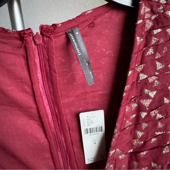 NWT By Anthropologie Short-Sleeve Ruffled Mini Dress Sz M - Picture 4 of 9